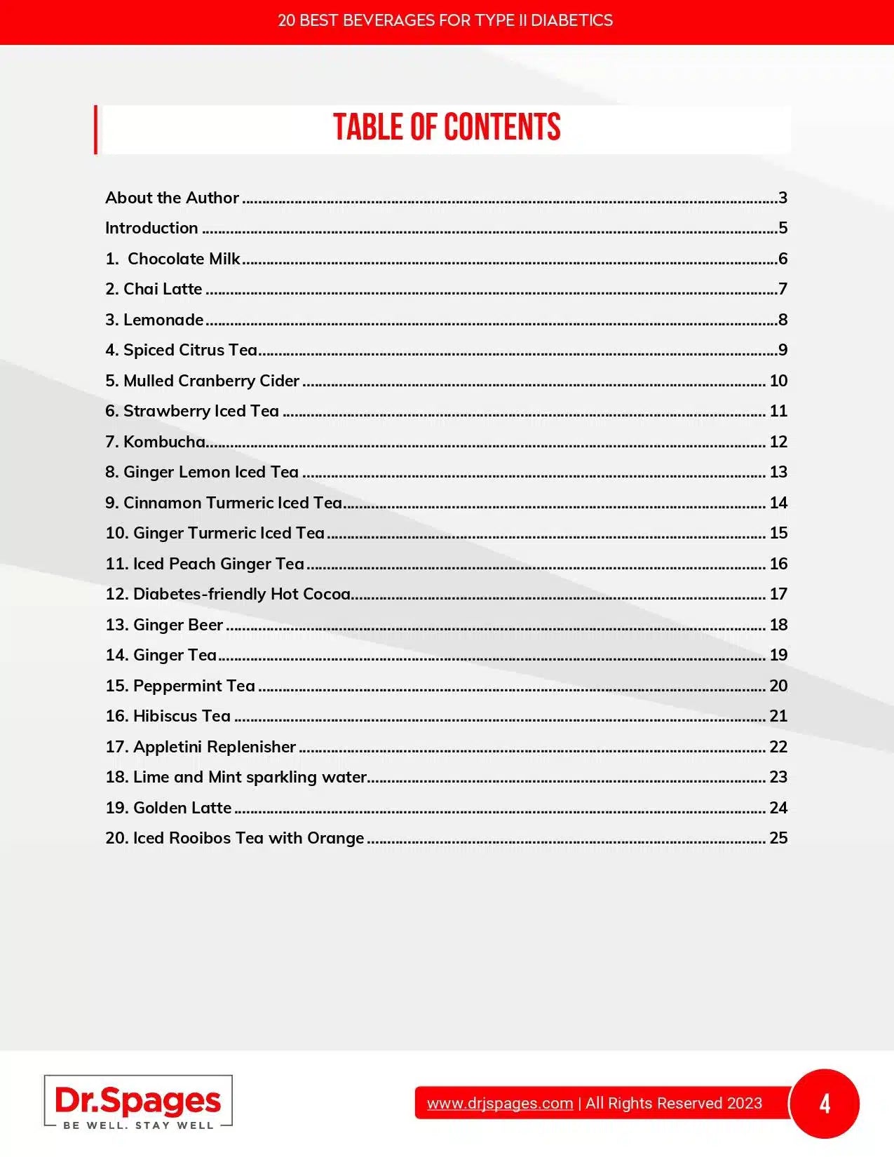 20 Best Beverages for Type II Diabetics Table of Contents