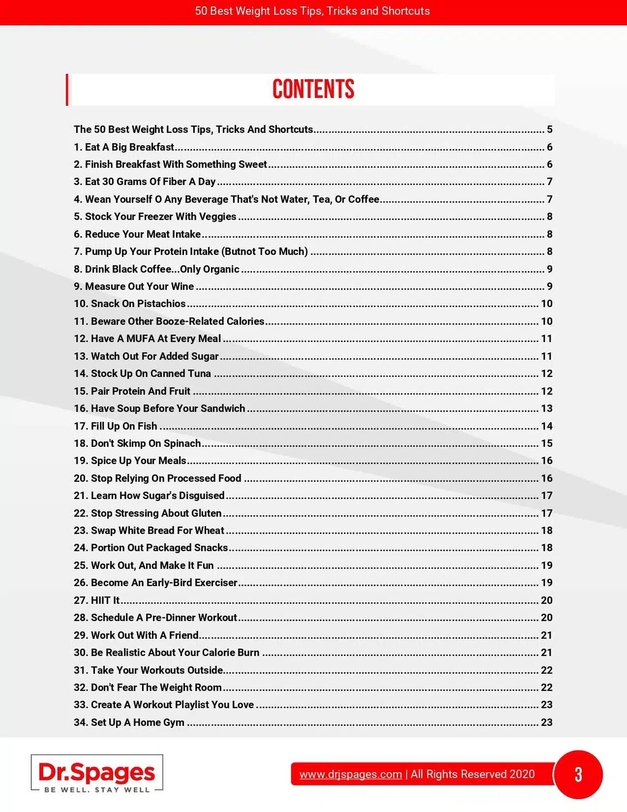 50 Best Weight Loss Tips, Tricks and Shortcuts Content
