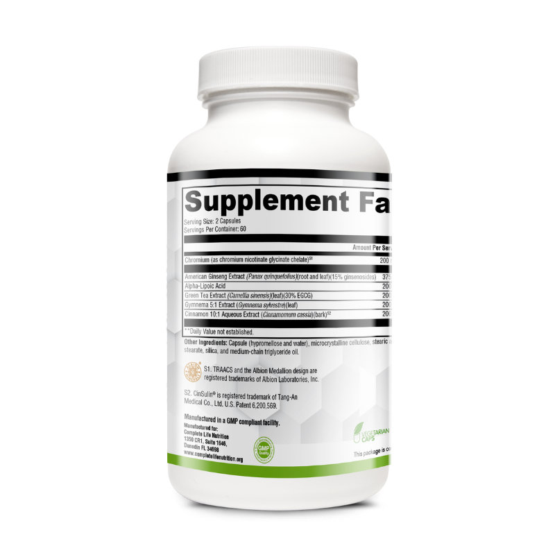Blood Sugar Balancer Supplement Facts