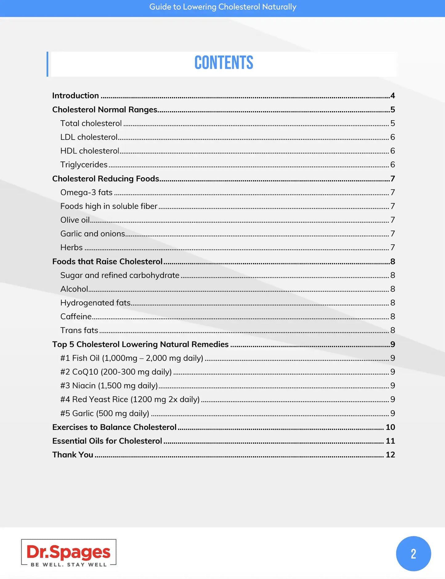 Guide to Lowering Cholesterol Naturally Contents
