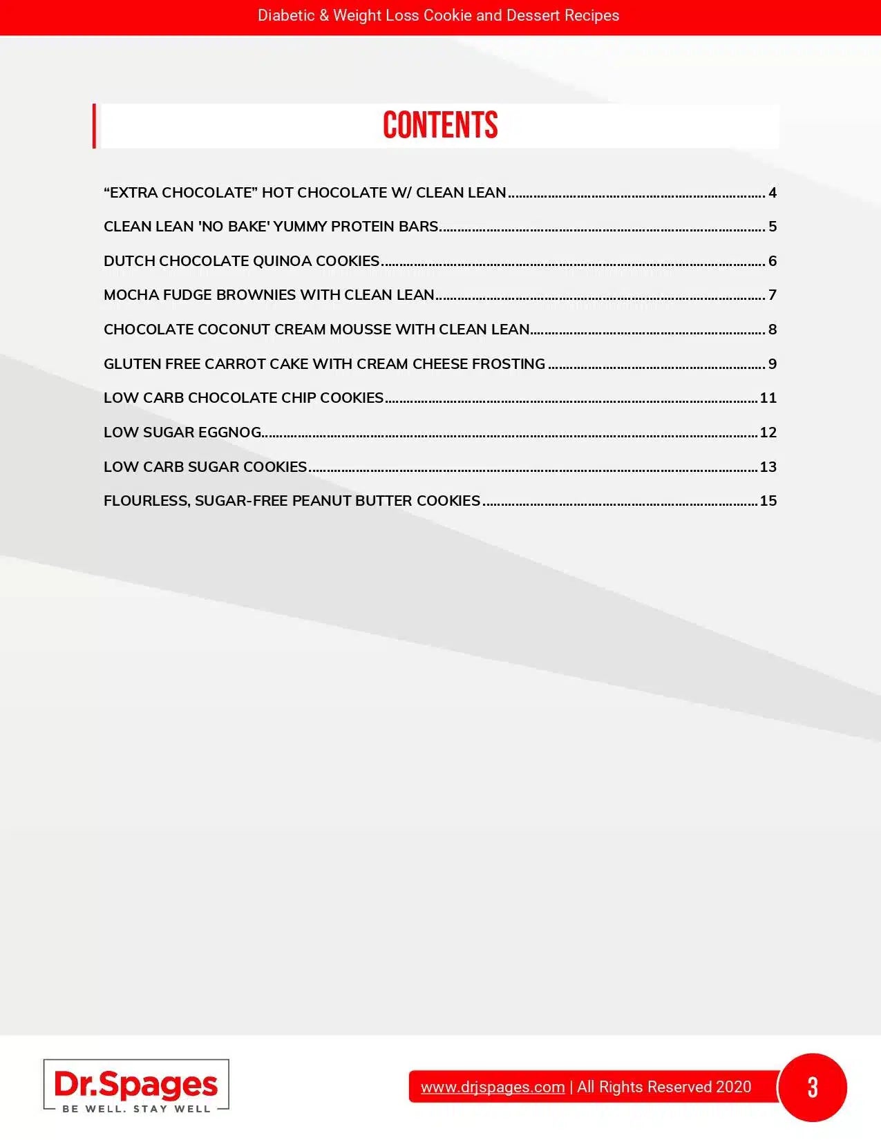 Holiday Desserts Recipes (Diabetic Friendly) Contents
