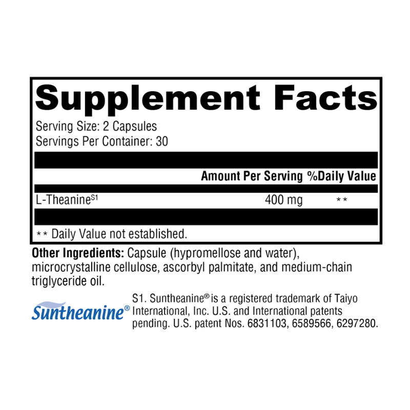 L-Theanine 60 Capsules Supplement Facts