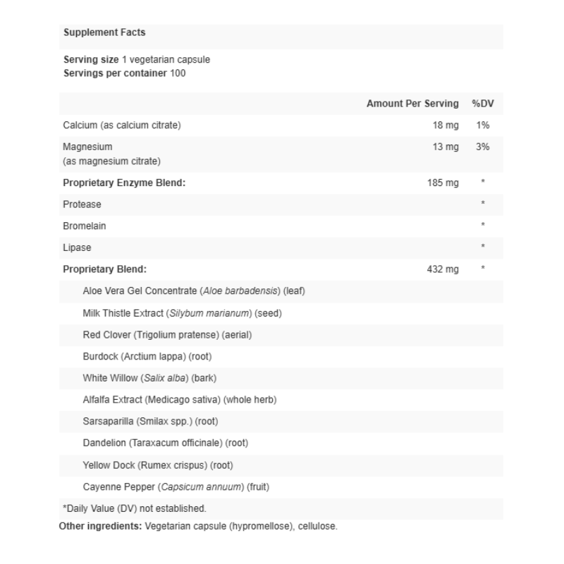 Puro-Zyme Supplement Facts