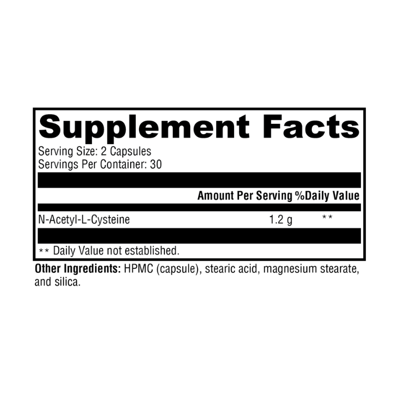 NAC 60 Capsules Supplement Facts
